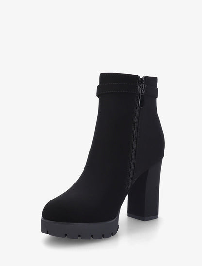 Bottines à talon haut et boucle - Noir - 3