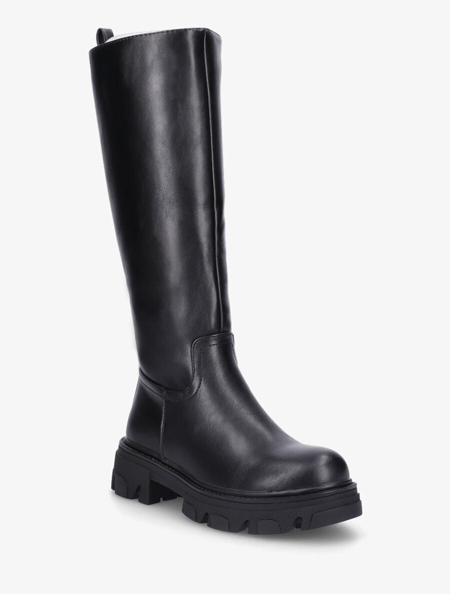 Bottes plates en simili - Noir - 2