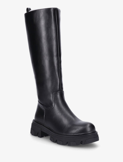 Bottes plates en simili - Noir - 2