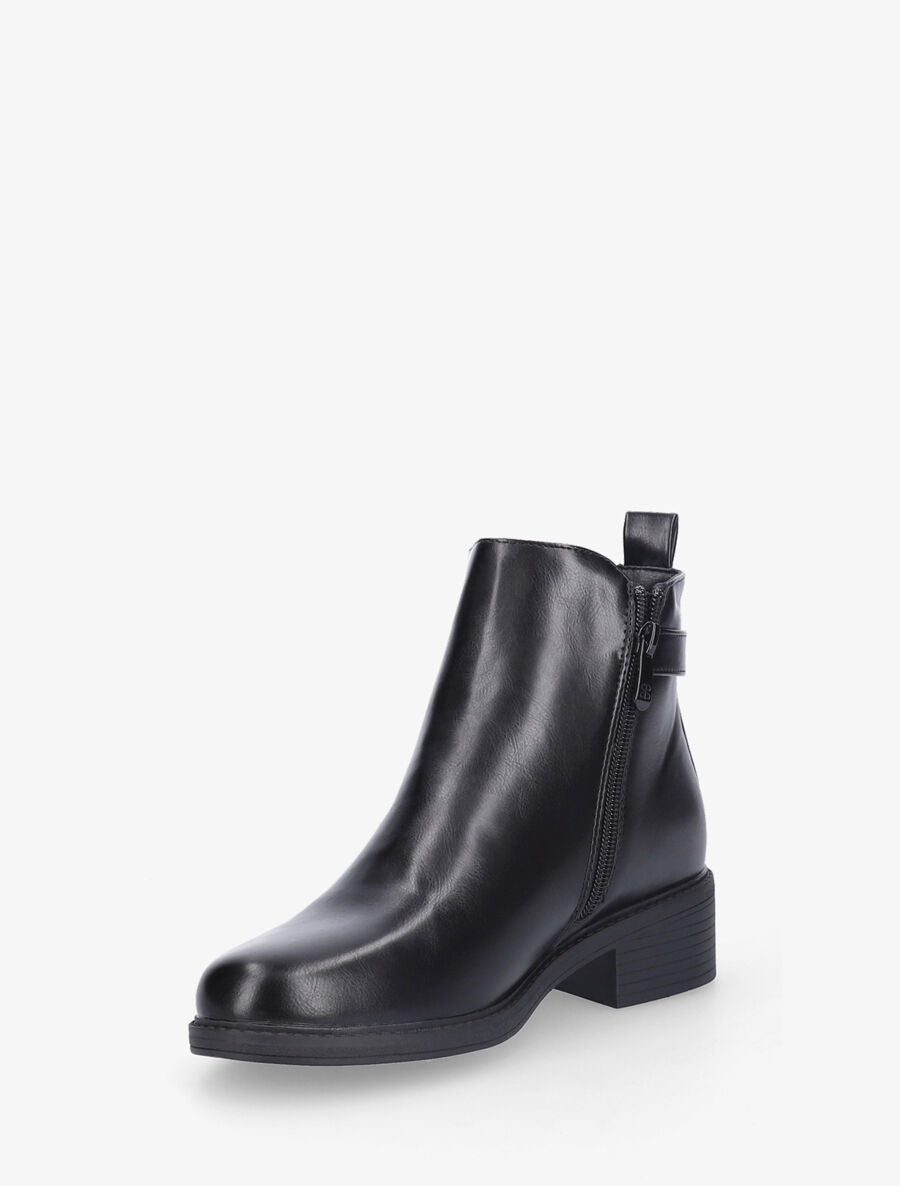 Bottines croco à boucle - Noir - 3