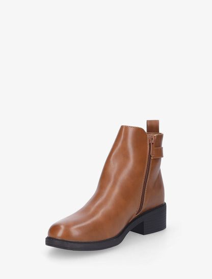 Bottines croco à boucle - Camel - 3