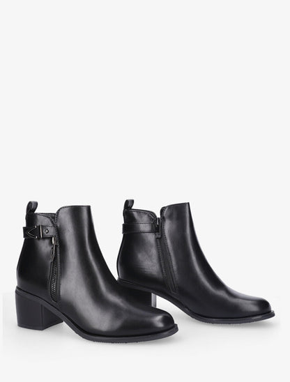 Bottines à zip et boucle - Noir - 4