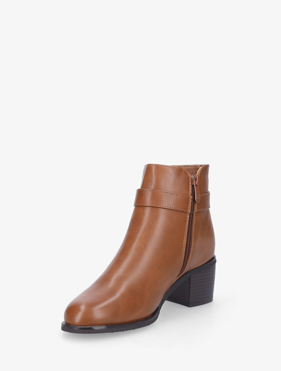 Bottines à boucle - Camel - 3