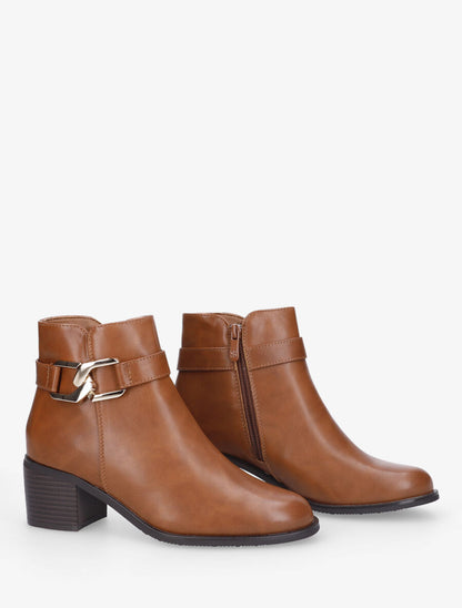 Bottines à boucle - Camel - 4
