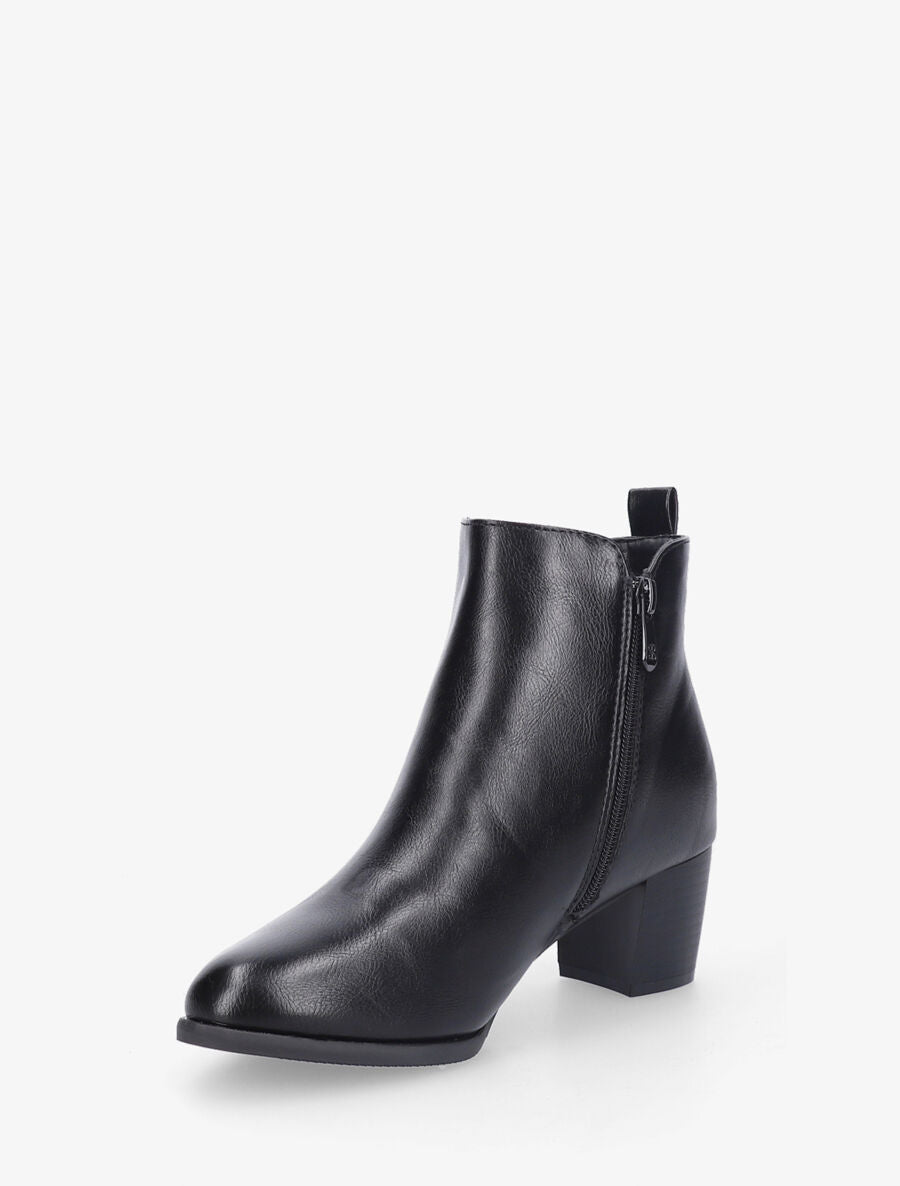 Bottines à zip classiques en simili - Noir - 3