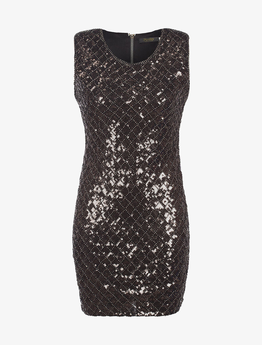 Robe à sequins  - anthracite - 3