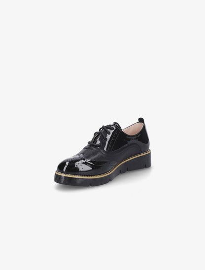 Derbies façon brogues vernies - Noir - 3