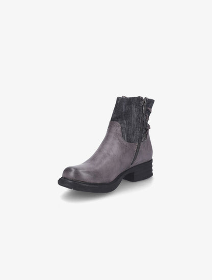 Bottines lacées bimatières noir - Marron - 3