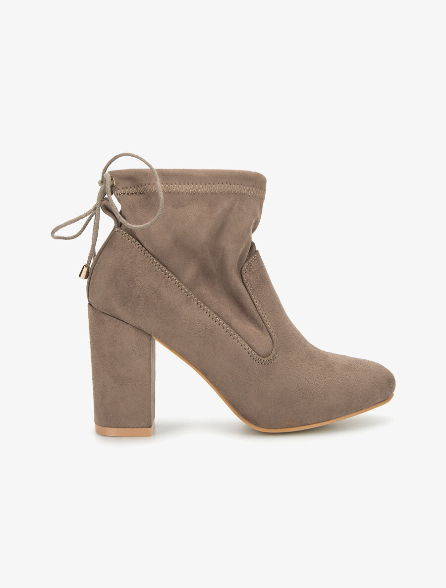 Bottines cheville à cordon - taupe - 1