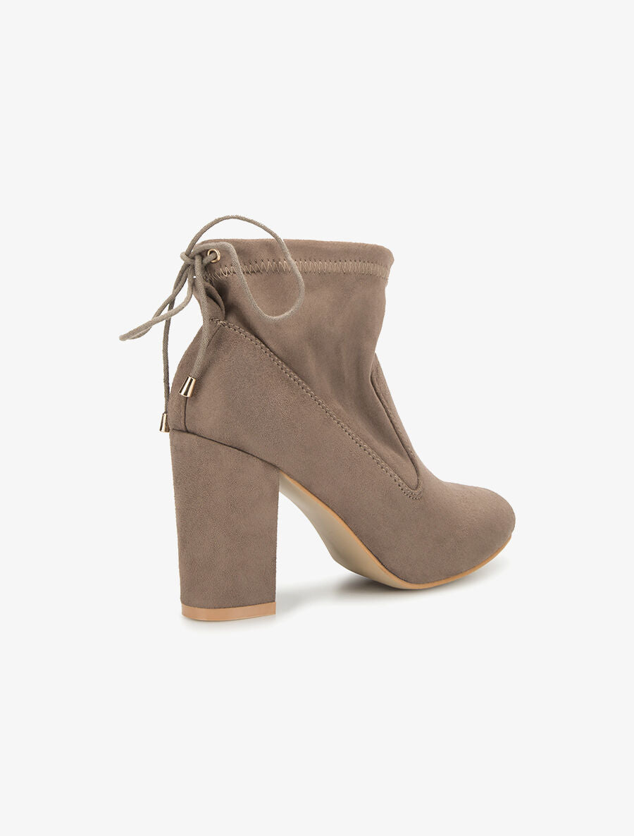Bottines cheville à cordon - taupe - 2