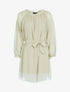 Robe en voile épaules ajourées - Beige - 1