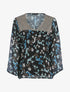 Top à imprimé champêtre et sequins - Noir - 1