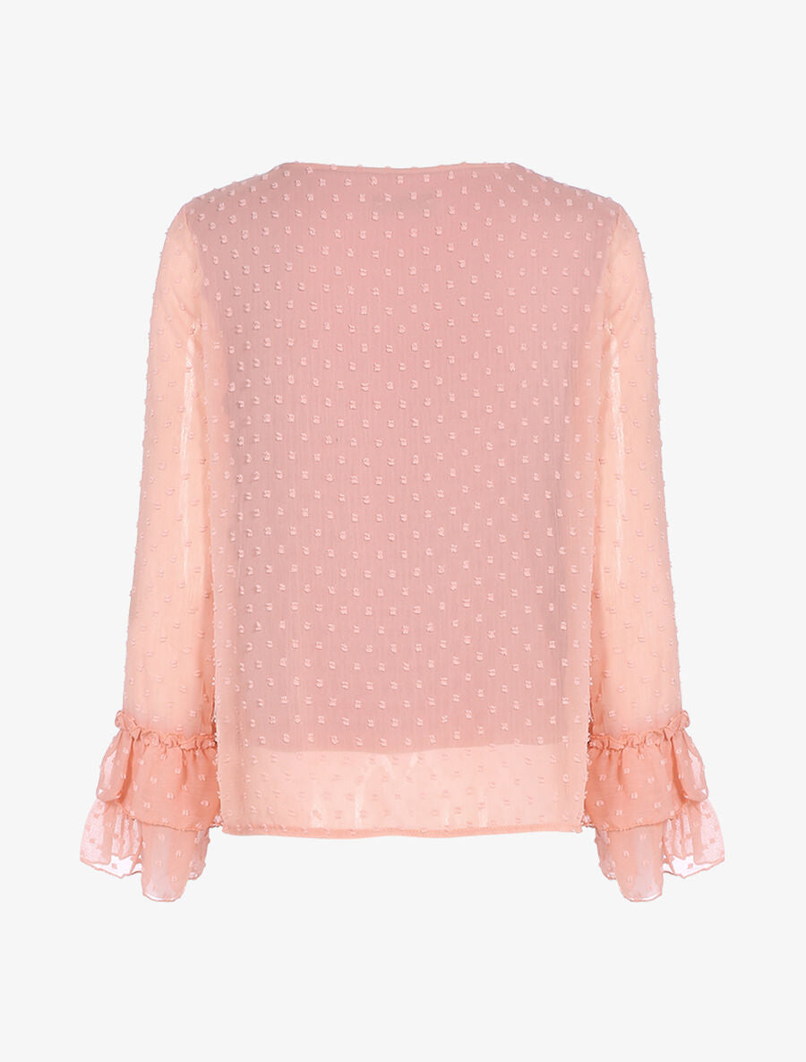 Blouse fluide mouchetée - Rose - 2