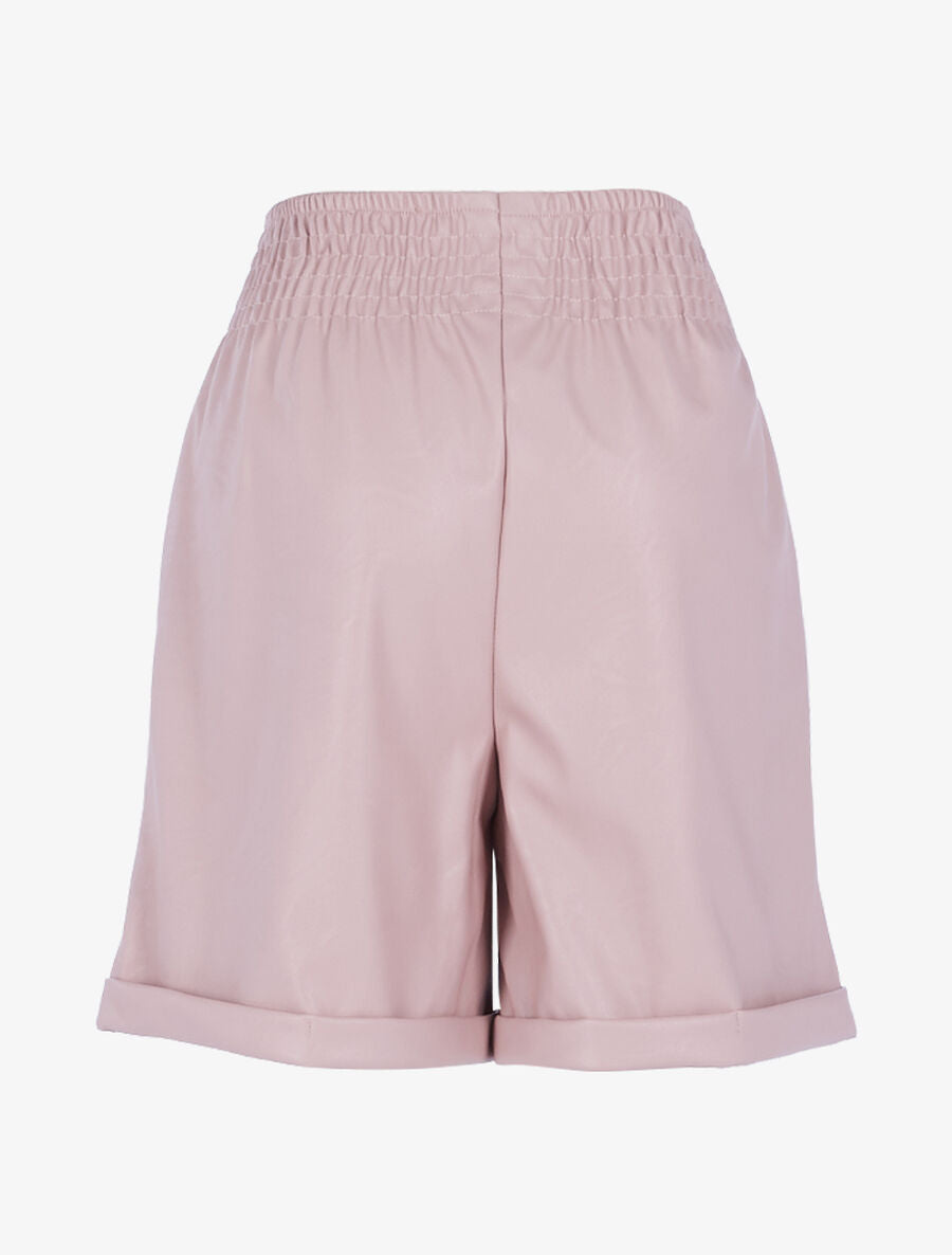 Short oversize en simili - Rose - 2