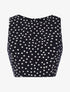 Crop top à imprimé pois - Marine - 1