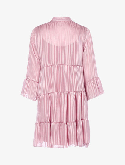 Robe trapèze volantée - Rose - 2