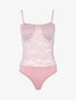 Body en dentelle festonnée - Rose - 1