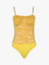 Body en dentelle festonnée - Jaune - 1