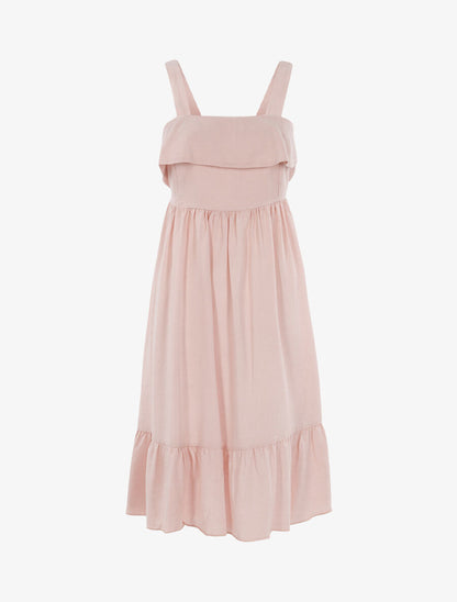 Robe à bord volanté - Rose - 1