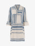 Robe bohème à imprimés - Bleu charrette - 1