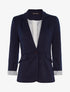 Blazer casual doublure imprimé à pois - Marine - 1