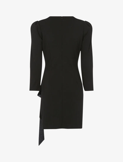 Robe à épaules larges et pans - Noir - 2