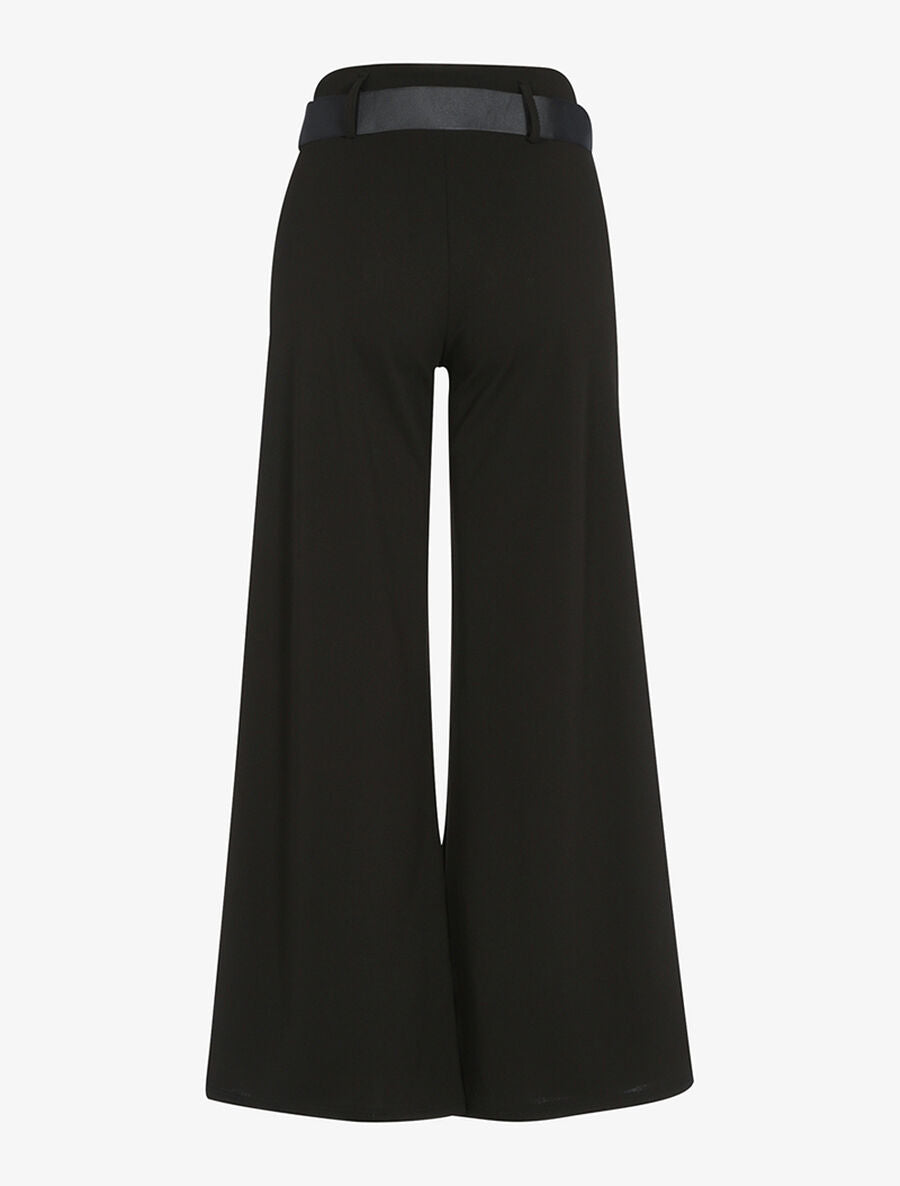 Pantalon pattes déléphant ceinturé - Noir - 2