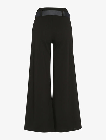 Pantalon pattes déléphant ceinturé - Noir - 2