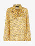 Blouse transparente imprimé à col lavallière - Jaune - 1