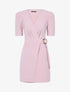 Robe portefeuille à manches gigot - Rose - 1