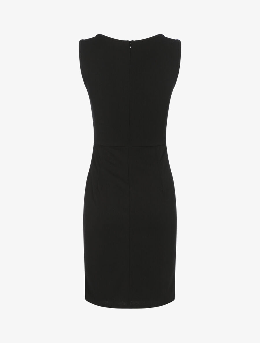 Robe fourreau à buste brodé - Noir - 2