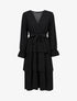 Robe mi longue volantée - Noir - 1