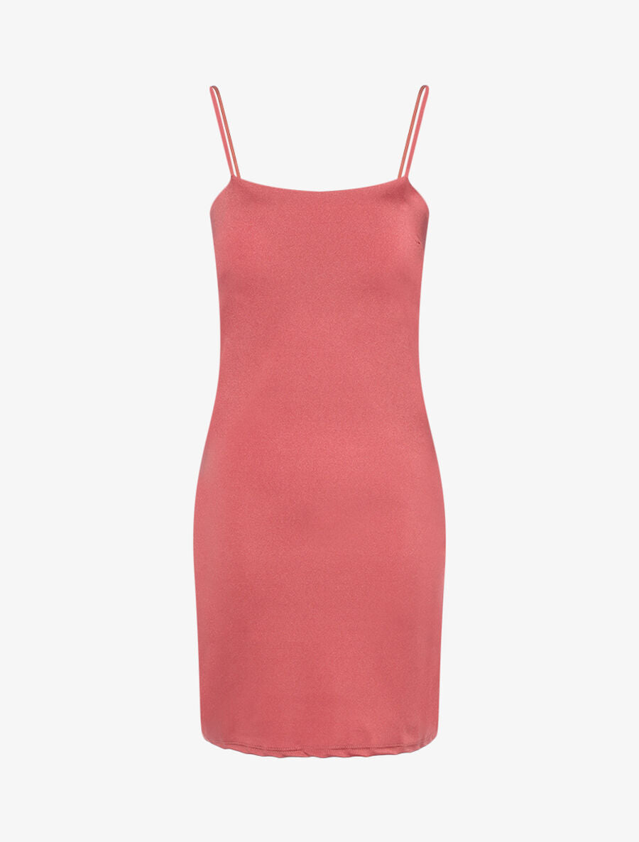 Robe moulante satinée - Rose foncé - 1