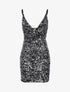 Robe coeur croisé en sequins - Argent/noir - 1