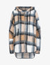 Manteau imprimé tartan à capuche - Camel - 3