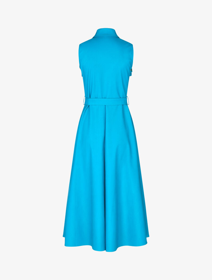 Robe chemise en simili - Turquoise - 2