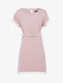 Robe ceinturée à bords dentelle - Rose - 1