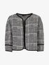 Veste courte effet tweed - Blanc/noir - 1