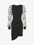 Robe fourreau à manches imprimées - Beige/noir - 1