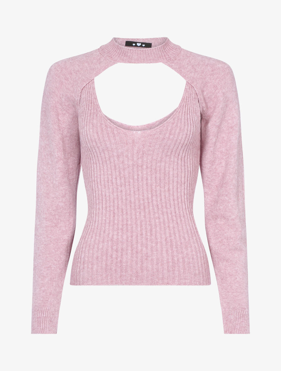 Ensemble de tops superposés - Rose - 1