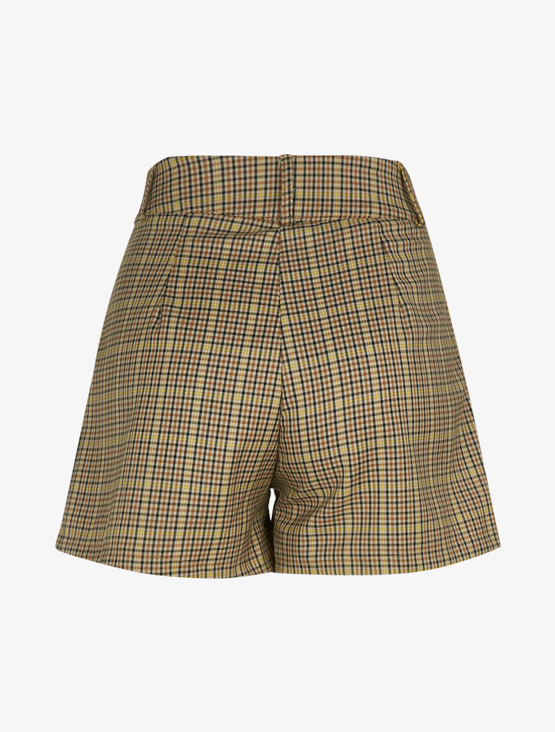 Mini short à imprimé tartan - Jaune - 2
