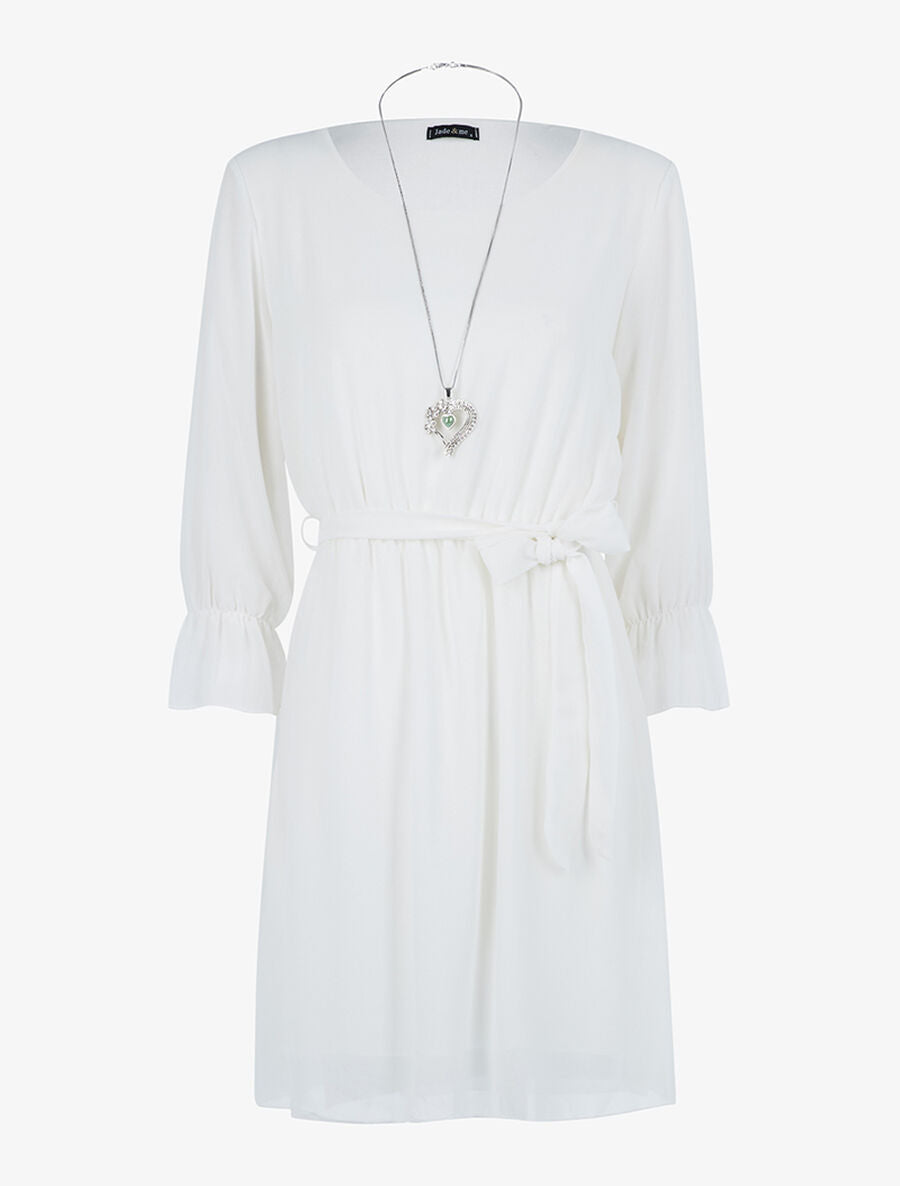 Robe en voile doublé - Blanc - 1
