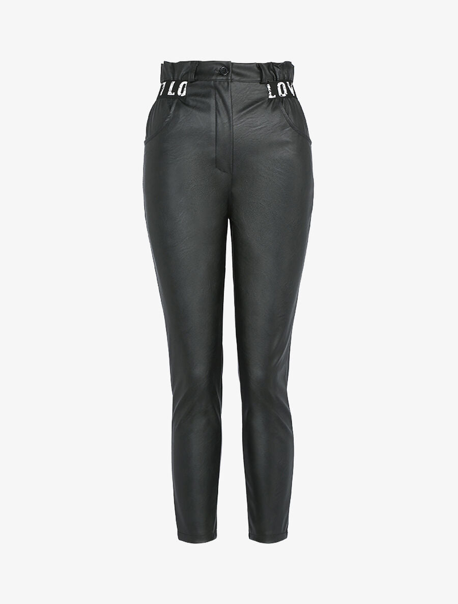 Pantalon 7/8 à détail love - Noir - 1