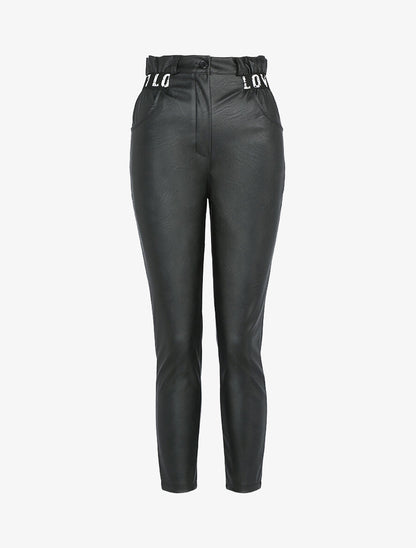 Pantalon 7/8 à détail love - Noir - 1