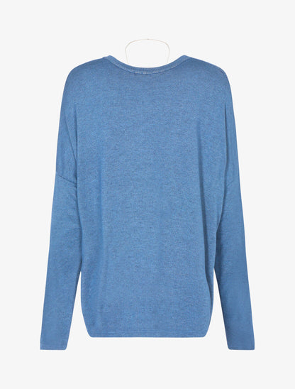Pull oversize à coutures irisées - Bleu charrette - 2