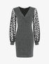 Robe irisée à manches ajourées - Argent - 1