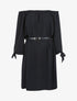 Robe fluide à col bardot - Noir - 1