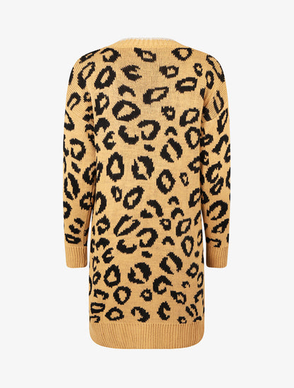 Robe pull imprimé léopard abstrait - Camel clair - 2