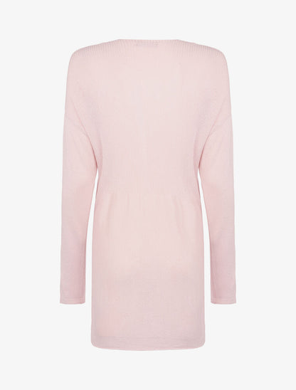 Robe pull à grandes poches - Rose - 2