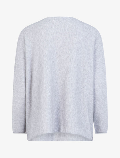 Pull en maille douce floquée - Gris clair - 2